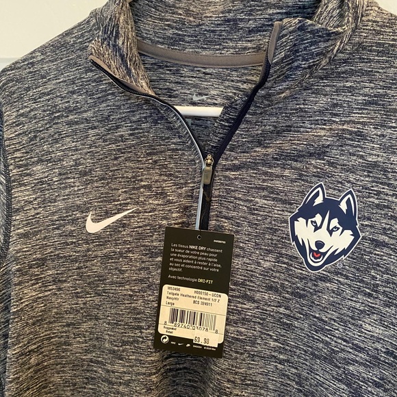 UCONN Nike Dri-Fit Blue Heathered Quarter Zip - Picture 3 of 5